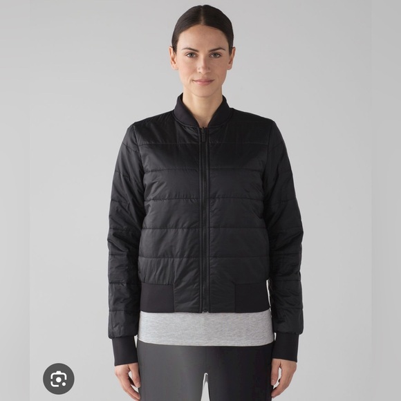 lululemon athletica Jackets & Blazers - LULULEMON Reversible Bomber Jacket Black And Blie